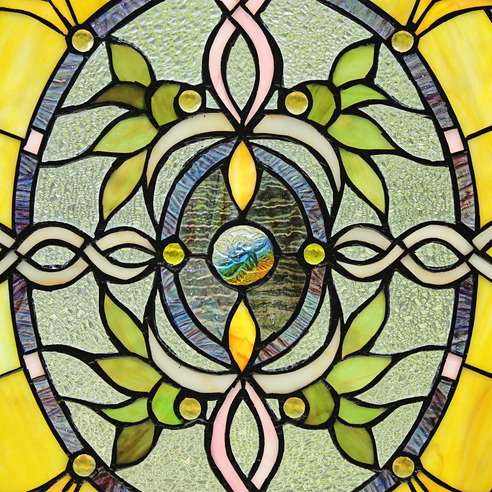 Chloe Lighting Bonica Tiffany-Style Floral Stained Glass Window Panel 24’’ Height CHL-CH8P023RF24-VRT