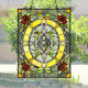 Chloe Lighting Bonica Tiffany-Style Floral Stained Glass Window Panel 24’’ Height CHL-CH8P023RF24-VRT