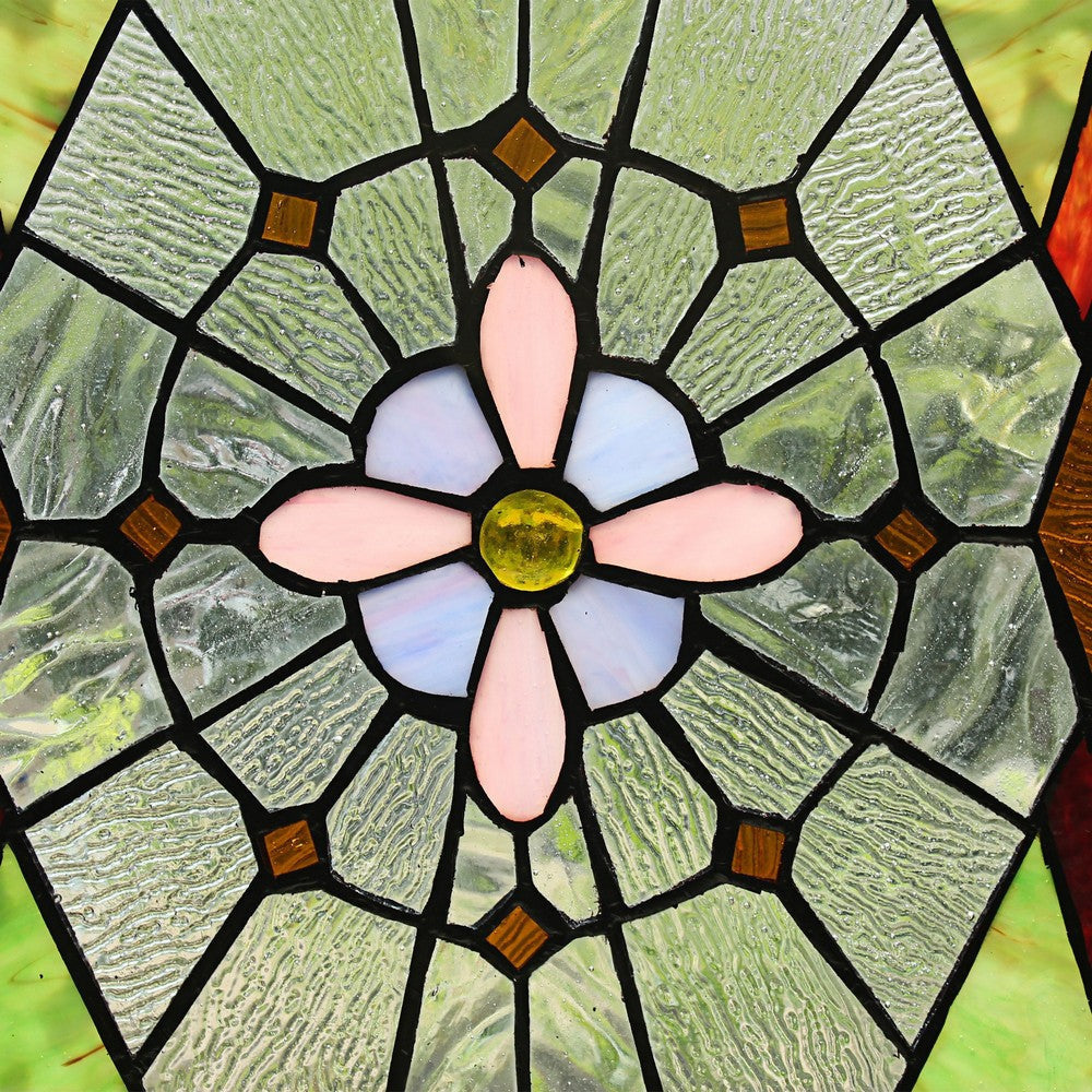 Chloe Lighting Eminent Tiffany-Style Geometric Stained Glass Window Panel 25’’ Height CHL-CH8P024GG25-VRT