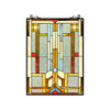 Chloe Lighting Joash Tiffany-Style Geometric Stained Glass Window Panel 24" Height