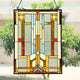 Chloe Lighting Joash Tiffany-Style Geometric Stained Glass Window Panel 24’’ Height CHL-CH8P026BG24-VRT