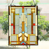 Chloe Lighting Joash Tiffany-Style Geometric Stained Glass Window Panel 24" Height