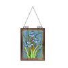 CHLOE Lighting BLUE IRIS Floral Tiffany-Style Stained Glass Verical Hanging Window Panel 25’’ Tall CHL-CH8P027BF24-VRT