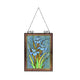 CHLOE Lighting BLUE IRIS Floral Tiffany-Style Stained Glass Verical Hanging Window Panel 25’’ Tall CHL-CH8P027BF24-VRT