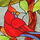 Chloe Lighting Cardinal Tiffany-Style Animal Stained Glass Window Panel 25’’ Height CHL-CH8P029CA25-VRT