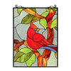 Chloe Lighting Cardinal Tiffany-Style Animal Stained Glass Window Panel 25" Height