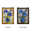 CHLOE Lighting BLUE SCARLETT Stained Glass Window Panel 24’’ Tall CHL-CH8P030BF24-VRT