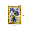CHLOE Lighting BLUE SCARLETT Stained Glass Window Panel 24’’ Tall CHL-CH8P030BF24-VRT
