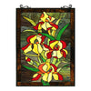 Chloe Lighting Fire Lily Tiffany-Style Floral Stained Glass Window Panel 25" Height