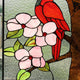 Chloe Lighting Hibiscus Cardinal Tiffany-Style Animal Stained Glass Window Panel 25’’ Height CHL-CH8P033CA25-VRT