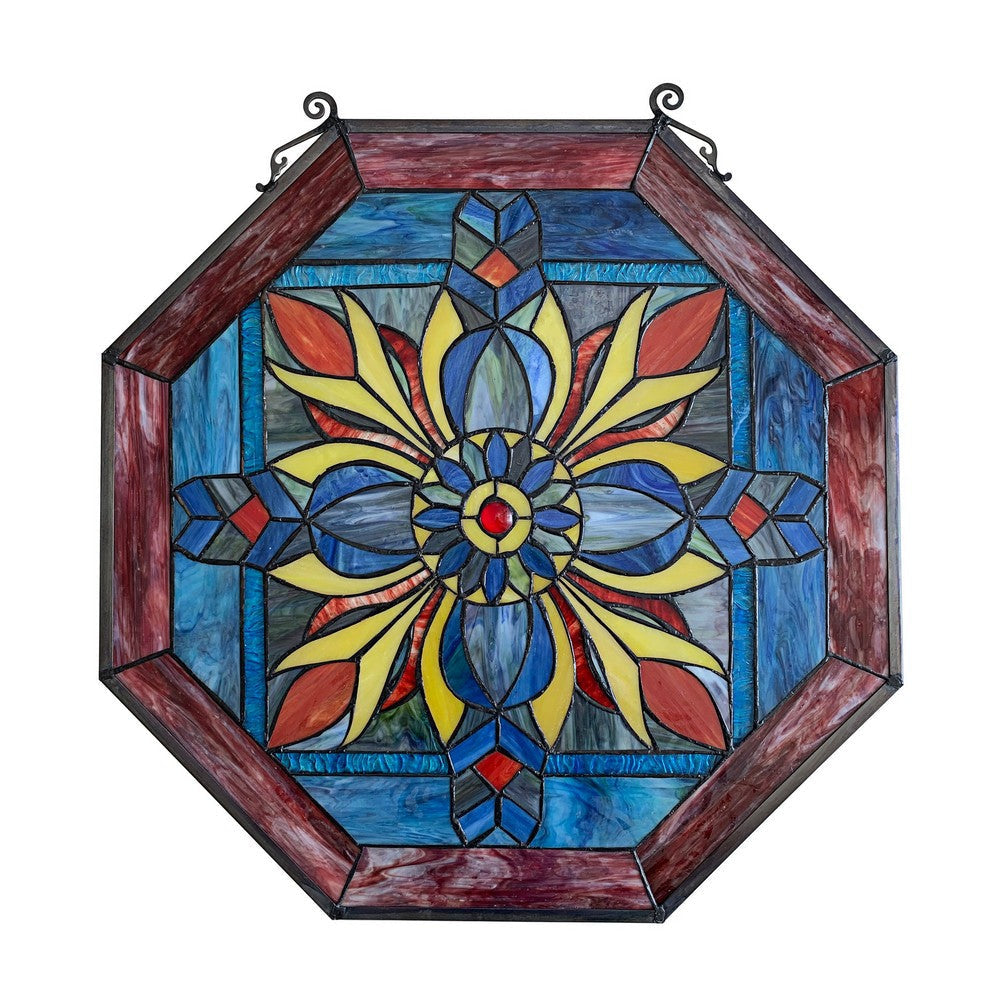 Chloe Lighting Dream Catcher Tiffany-Style Geometric Stained Glass Window Panel 23’’ Height CHL-CH8P034OG23-OCT
