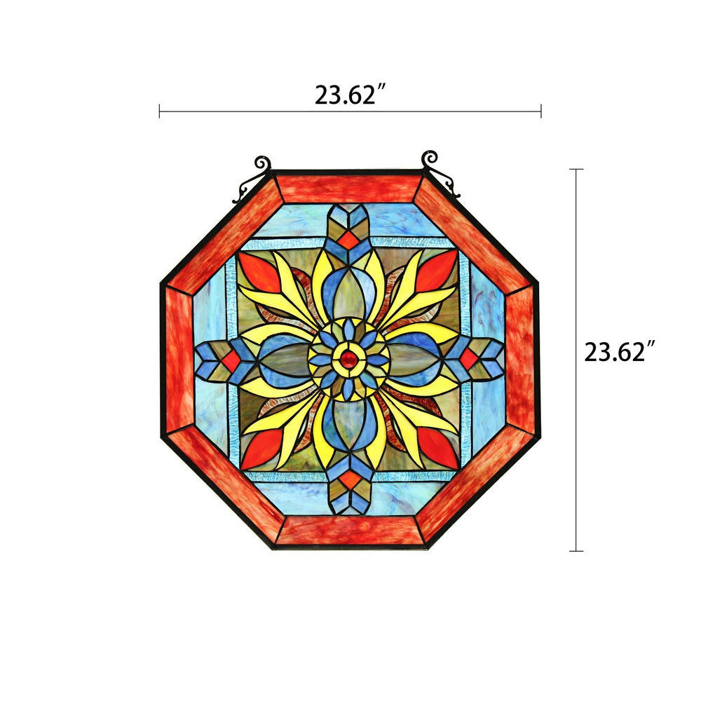 Chloe Lighting Dream Catcher Tiffany-Style Geometric Stained Glass Window Panel 23’’ Height CHL-CH8P034OG23-OCT