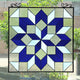 Chloe Lighting Labyrinth Tiffany-Style Geometric Stained Glass Window Panel 25" Height