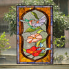 CHLOE Lighting POPPY Tiffany-Style Animal/Floral Stained Glass Window Panel 31’’ Height CHL-CH8P042OA31-VRT