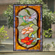 CHLOE Lighting POPPY Tiffany-Style Animal/Floral Stained Glass Window Panel 31’’ Height CHL-CH8P042OA31-VRT