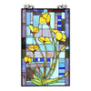 CHLOE Lighting LILIUM Tiffany-Style Floral Stained Glass Window Panel 32" Height