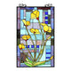 CHLOE Lighting LILIUM Tiffany-Style Floral Stained Glass Window Panel 32" Height