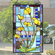 CHLOE Lighting LILIUM Tiffany-Style Floral Stained Glass Window Panel 32’’ Height CHL-CH8P043OF31-VRT