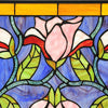 Chloe Lighting Oriental Tiffany-Style Floral Stained Glass Window Panel 34’’ Wide CHL-CH8P044GF34-HRT