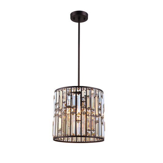 Lighting JOCELYN Contemporary 4 Lights Rubbed Bronze Mini Ceiling Pendant 12" Wide