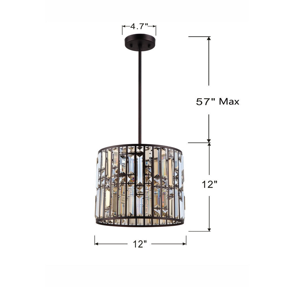Lighting JOCELYN Contemporary 4 Lights Rubbed Bronze Mini Ceiling Pendant 12’’ Wide CHL-CH8R005RB12-DP4