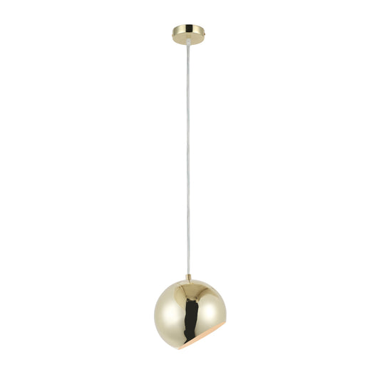 Lighting IRONCLAD Contemporary-Style 1 Light Plated Gold Ceiling Mini Pendant 8" Wide