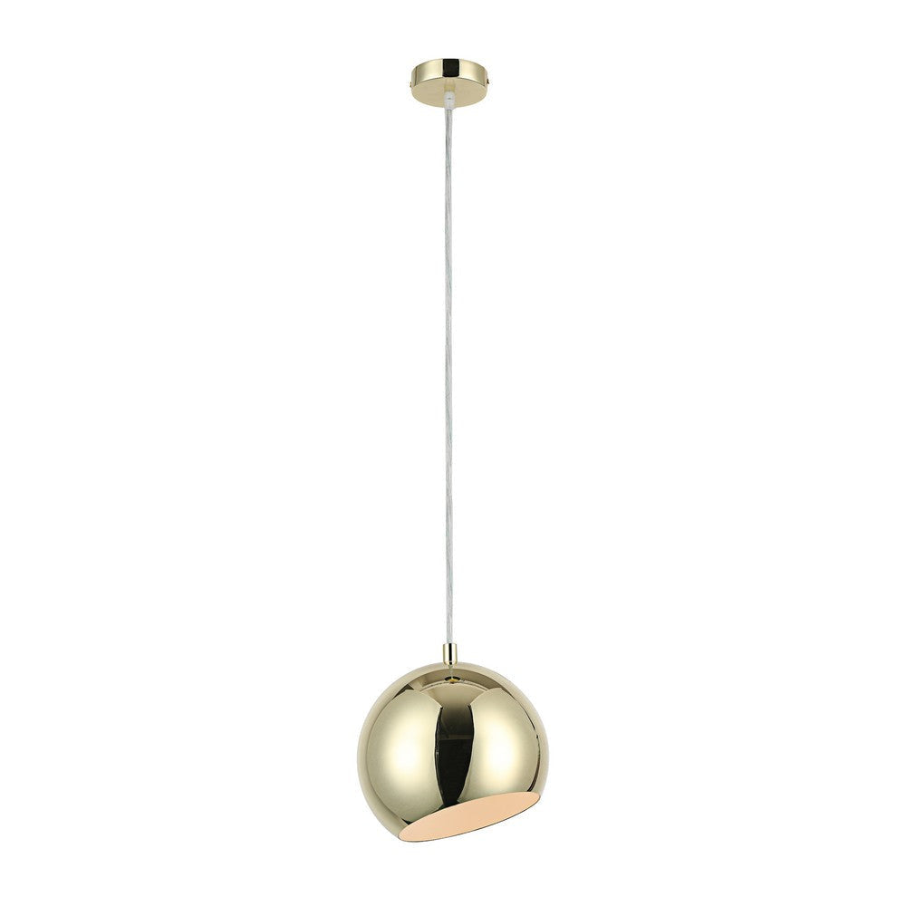 Lighting IRONCLAD Contemporary-Style 1 Light Plated Gold Ceiling Mini Pendant 8’’ Wide CHL-CH8S463GD08-DP1