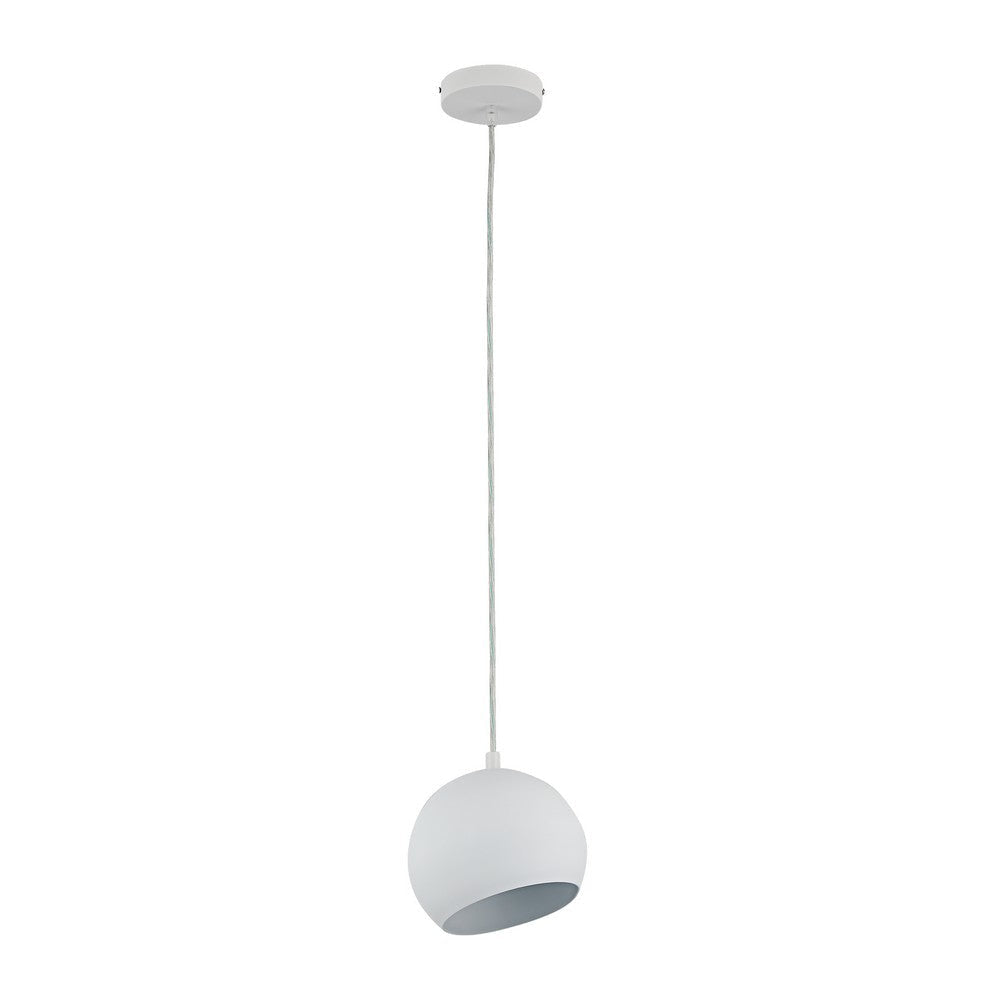 Lighting IRONCLAD Contemporary-Style 1 Light Matt White Ceiling Mini Pendant 8’’ Wide CHL-CH8S463WH08-DP1