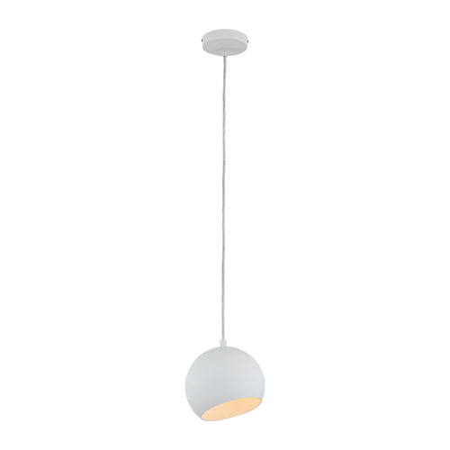 Lighting IRONCLAD Contemporary-Style 1 Light Matt White Ceiling Mini Pendant 8" Wide