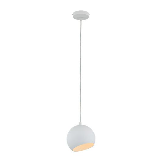 Lighting IRONCLAD Contemporary-Style 1 Light Matt White Ceiling Mini Pendant 8" Wide