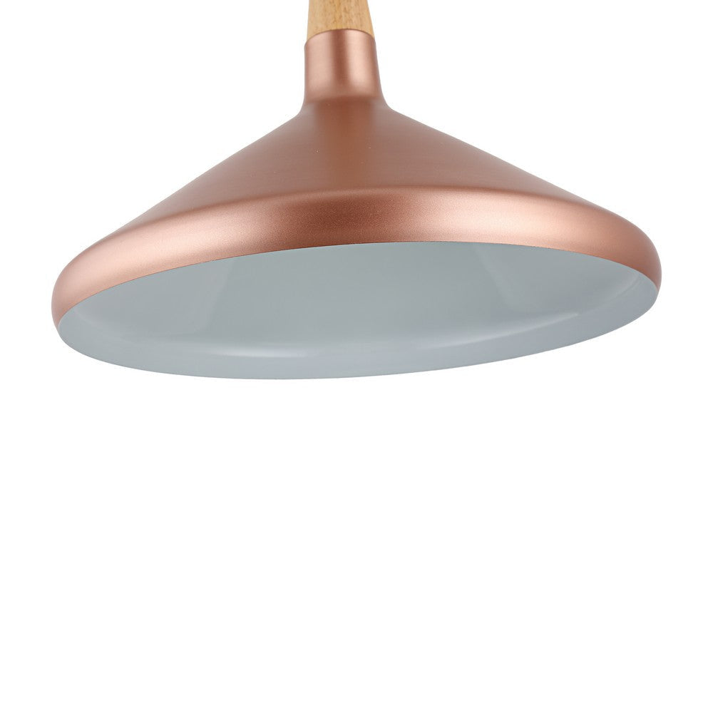 Lighting IRONCLAD Contemporary-Style 1 Light Matt Rose Gold Ceiling Mini Pendant 15’’ Wide CHL-CH8S929RG15-DP1