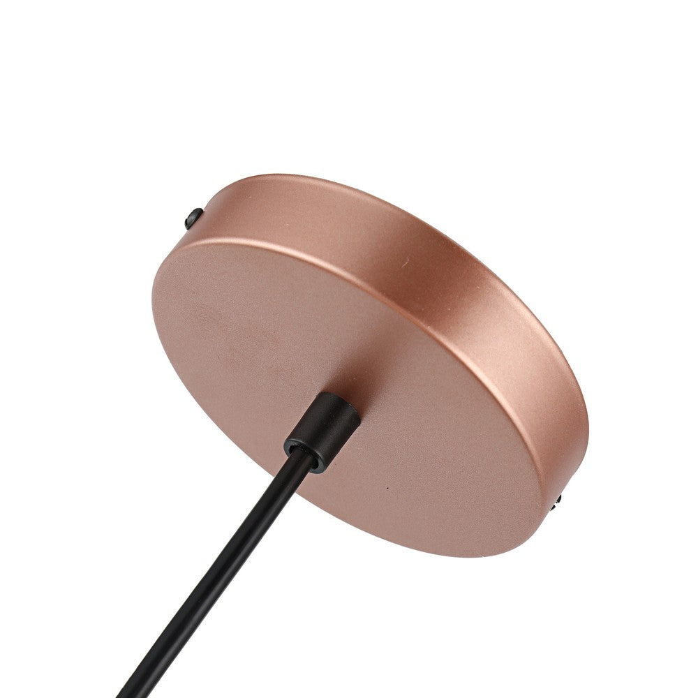 Lighting IRONCLAD Contemporary-Style 1 Light Matt Rose Gold Ceiling Mini Pendant 15’’ Wide CHL-CH8S929RG15-DP1
