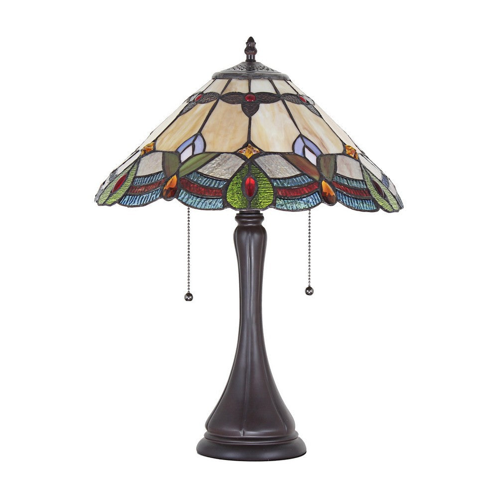 Chloe Lighting Howard Tiffany-Style 2 Light Table Lamp 16’’ Shade CHL-CH8T254AF16-TL2