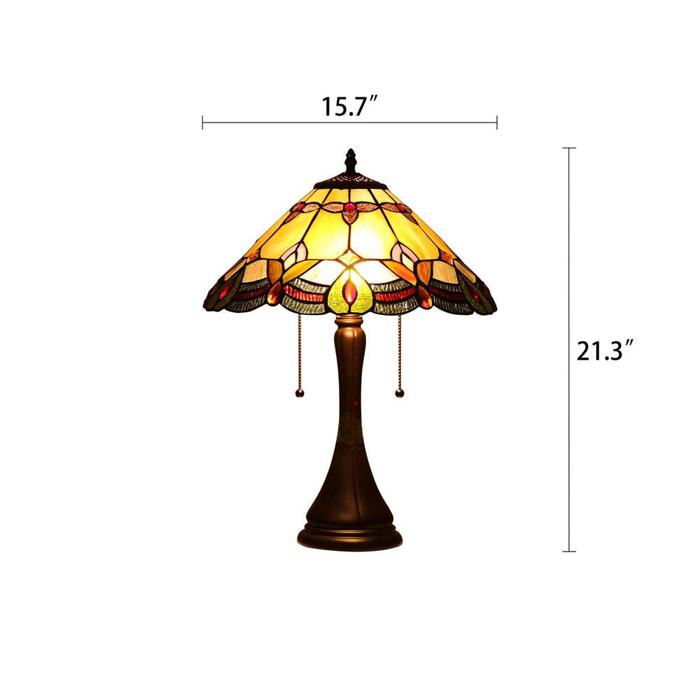 Chloe Lighting Howard Tiffany-Style 2 Light Table Lamp 16’’ Shade CHL-CH8T254AF16-TL2