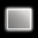 Square Mirror with LED Light and Dimmable Touch Button, Clear
