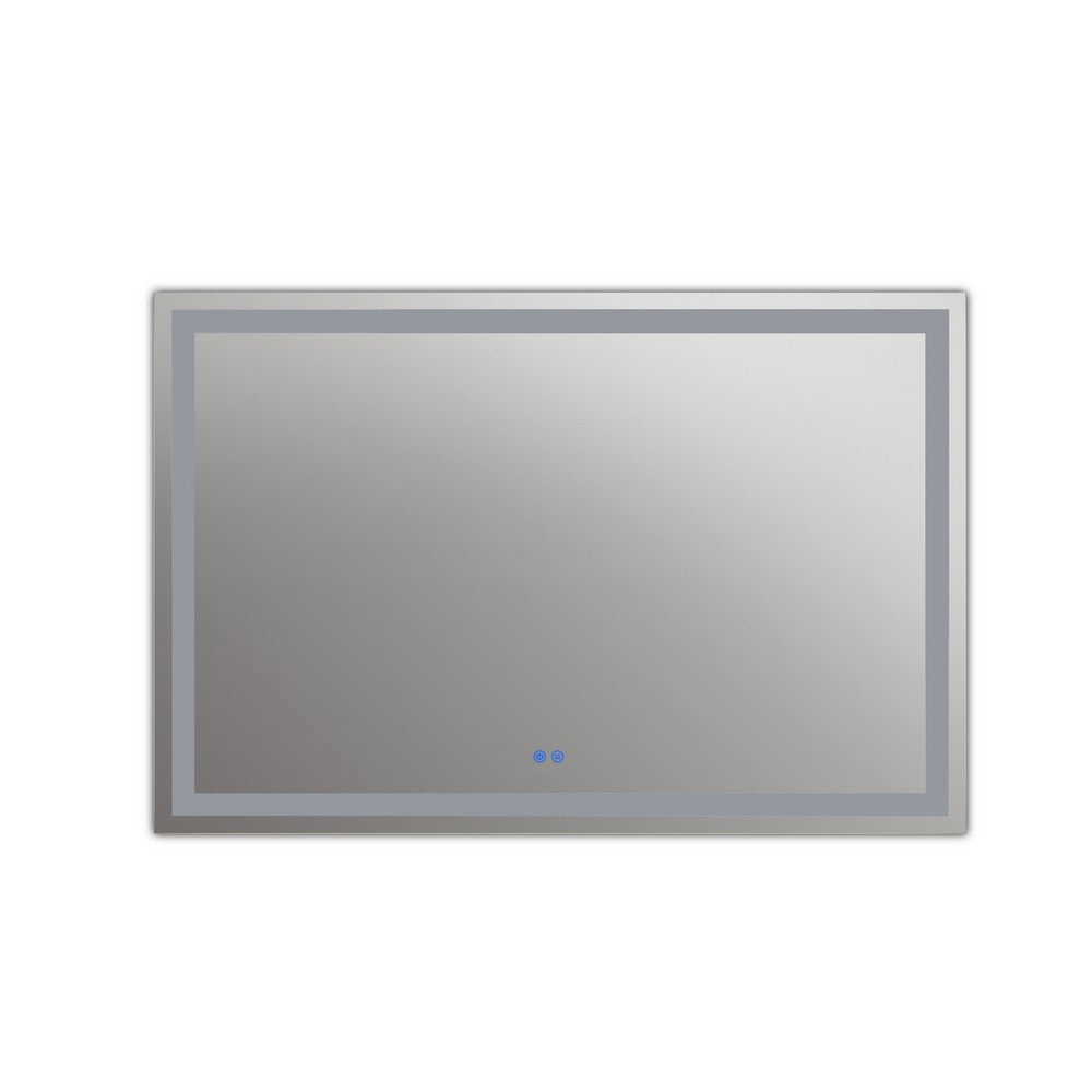 Square Mirror with Warm White LED Light and Dimmable Touch Button Clear CHL-CH9M001BW28-LRT