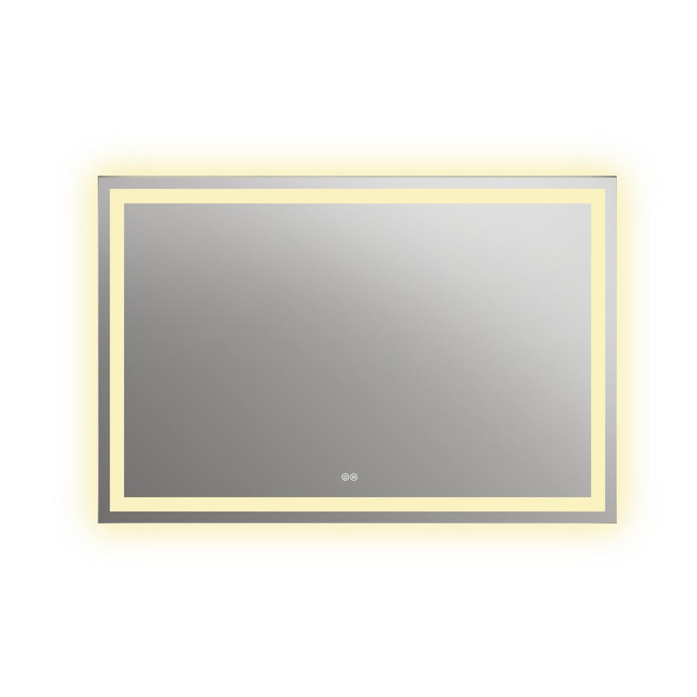 Square Mirror with Warm White LED Light and Dimmable Touch Button Clear CHL-CH9M001BW28-LRT