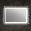 Square Mirror with Warm White LED Light and Dimmable Touch Button Clear CHL-CH9M001BW28-LRT