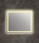 Square Mirror with Warm White LED Light and Dimmable Touch Button, Clear