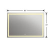 Rectangle Mirror with Warm White LED Light and Dimmable Touch Button Clear CHL-CH9M001BW36-LRT