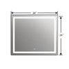 Rectangle Mirror with White LED Light and Dimmable Touch Button Clear CHL-CH9M001ED28-LRT