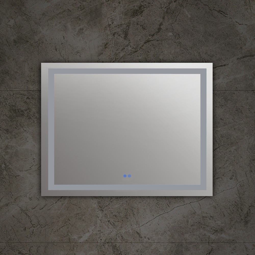 Rectangle Glass Wall Mirror with Warm White LED Light Clear CHL-CH9M001EW28-LRT
