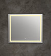 Rectangle Glass Wall Mirror with Warm White LED Light, Clear