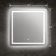 Square Mirror with LED Light and Curved Edges Clear CHL-CH9M002BD24-LSQ