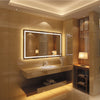 Square Mirror with LED Light and Curved Edges, Clear
