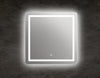 Square Mirror with LED Light and Curved Edges, Clear