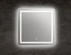 Square Mirror with LED Light and Curved Edges, Clear