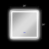 Luminosity Back Lit Square Touchscreen Led Mirror 3 Color Temperatures 3000K-6000K 24" Wide