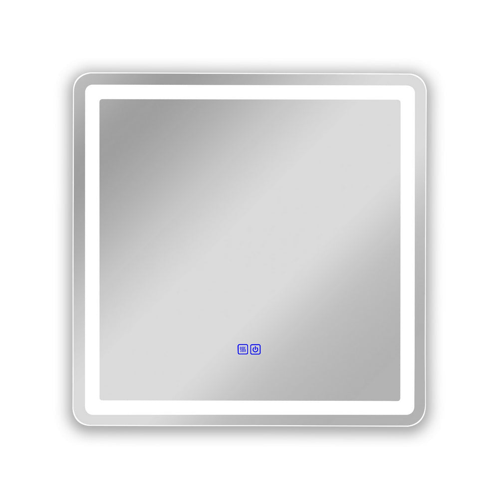 Luminosity Back Lit Square Touchscreen Led Mirror 3 Color Temperatures 3000K-6000K 28" Wide