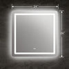 Square Mirror with Curved Edges and Dimmable Touch Button Clear CHL-CH9M002BW24-LSQ